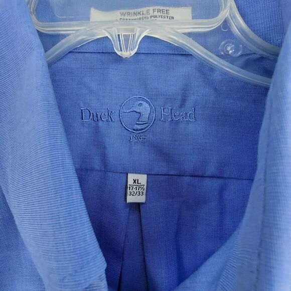 Duck Head XL 17-17 1/2 Blue Button-Down Dress Shirt - Picture 4 of 5